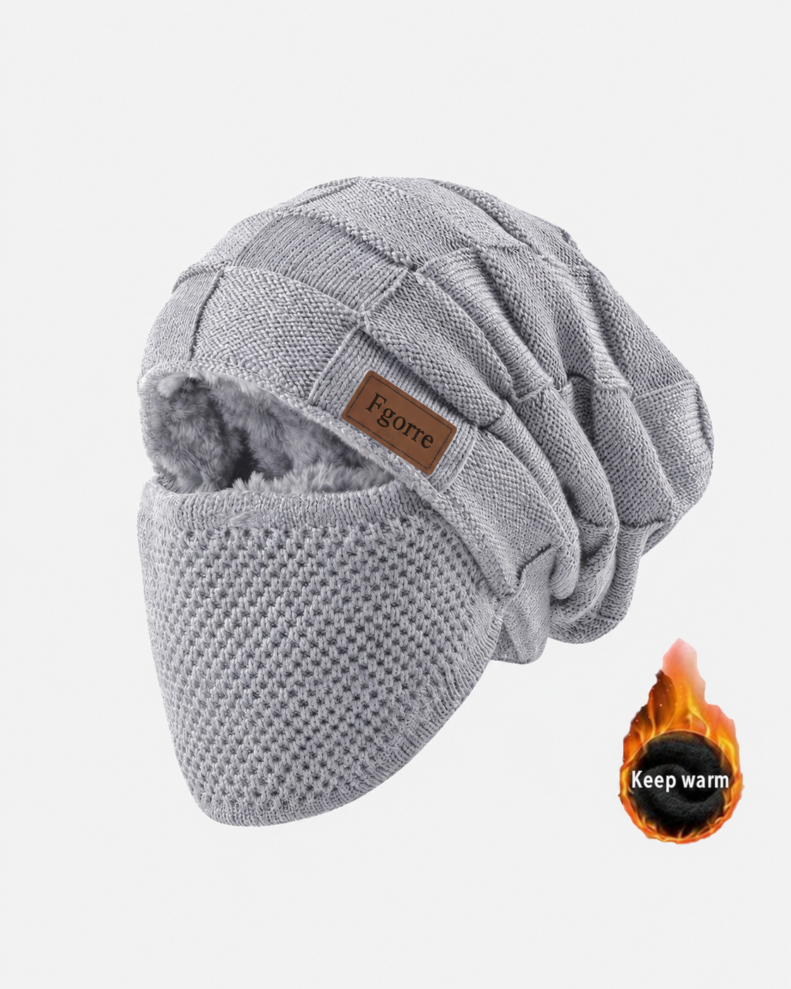 Fgorre Warm Knitted Hat & Face Cover – Lightweight Winter Comfort
