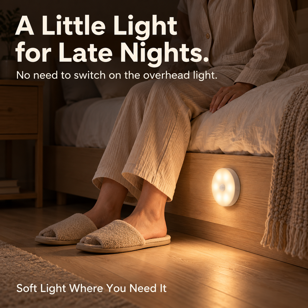 Rechargeable Motion Sensor Night Light – Magnetic LED Light with 3 Color Modes