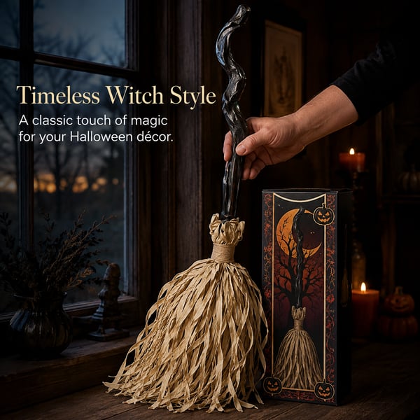 Animated Moving Witch Broom - Light - Sound - Motion