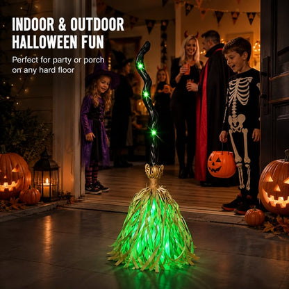 Animated Moving Witch Broom - Light - Sound - Motion