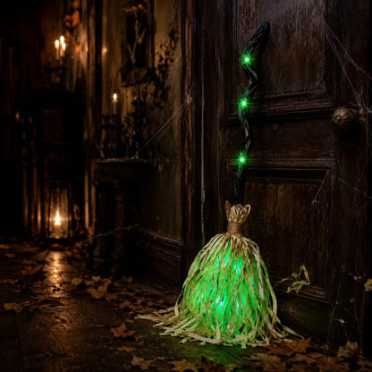 Animated Moving Witch Broom - Light - Sound - Motion