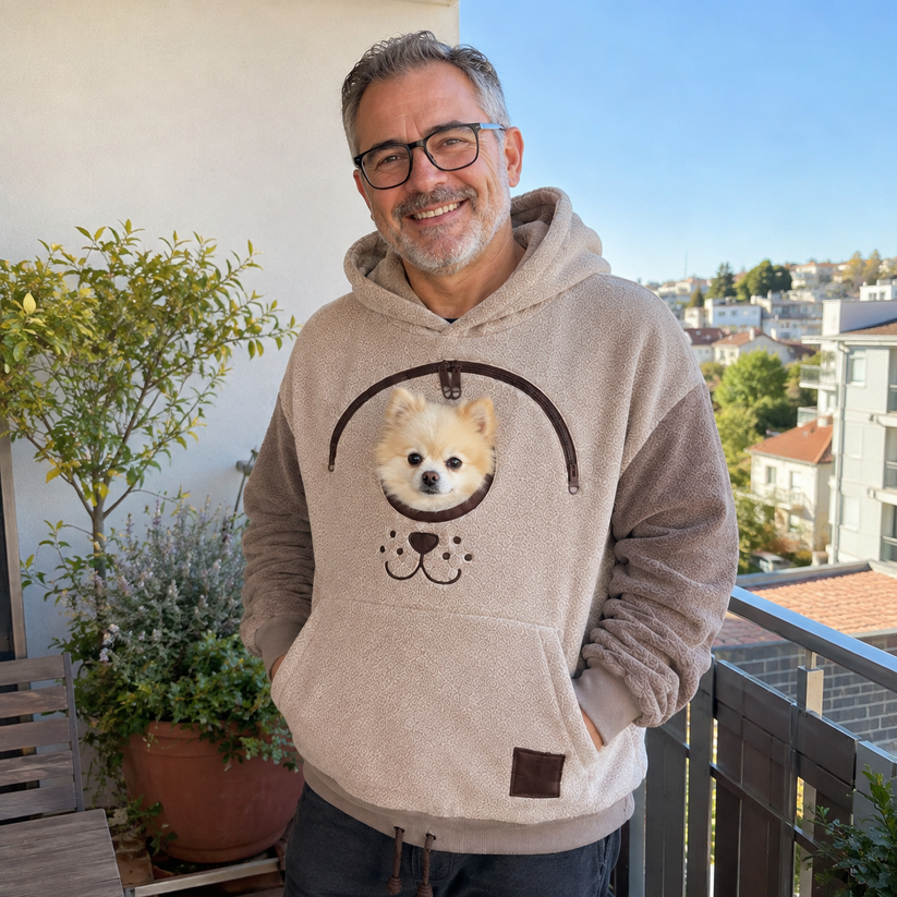 🏅2026 Hot Sale 🐕 Cozy Fleece Pet BondingPouch Hoodie - Warm &Supportive Small Pet CarrierClothing