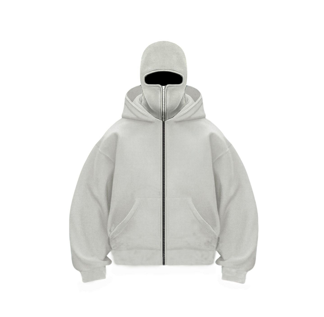 ❄️Men's Balaclava Zip-Up Hoodie – Full-Zip Streetwear Sweatshirt