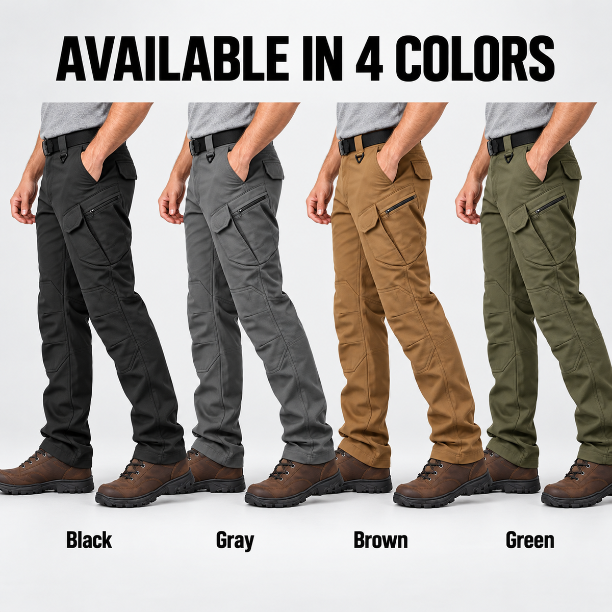 🔥 Men's Fleece-Lined Cargo Work Pants | Windproof & Water-Repellent