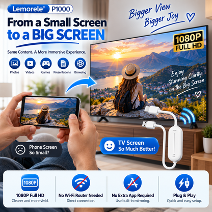 📱Wireless HDMI Display Adapter – 1080P Screen Mirroring Dongle