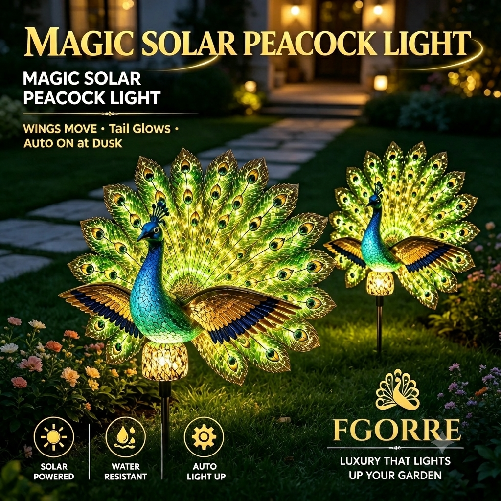 🏆Best Selling Solar Light🦚Solar Peacock Garden Sculpture