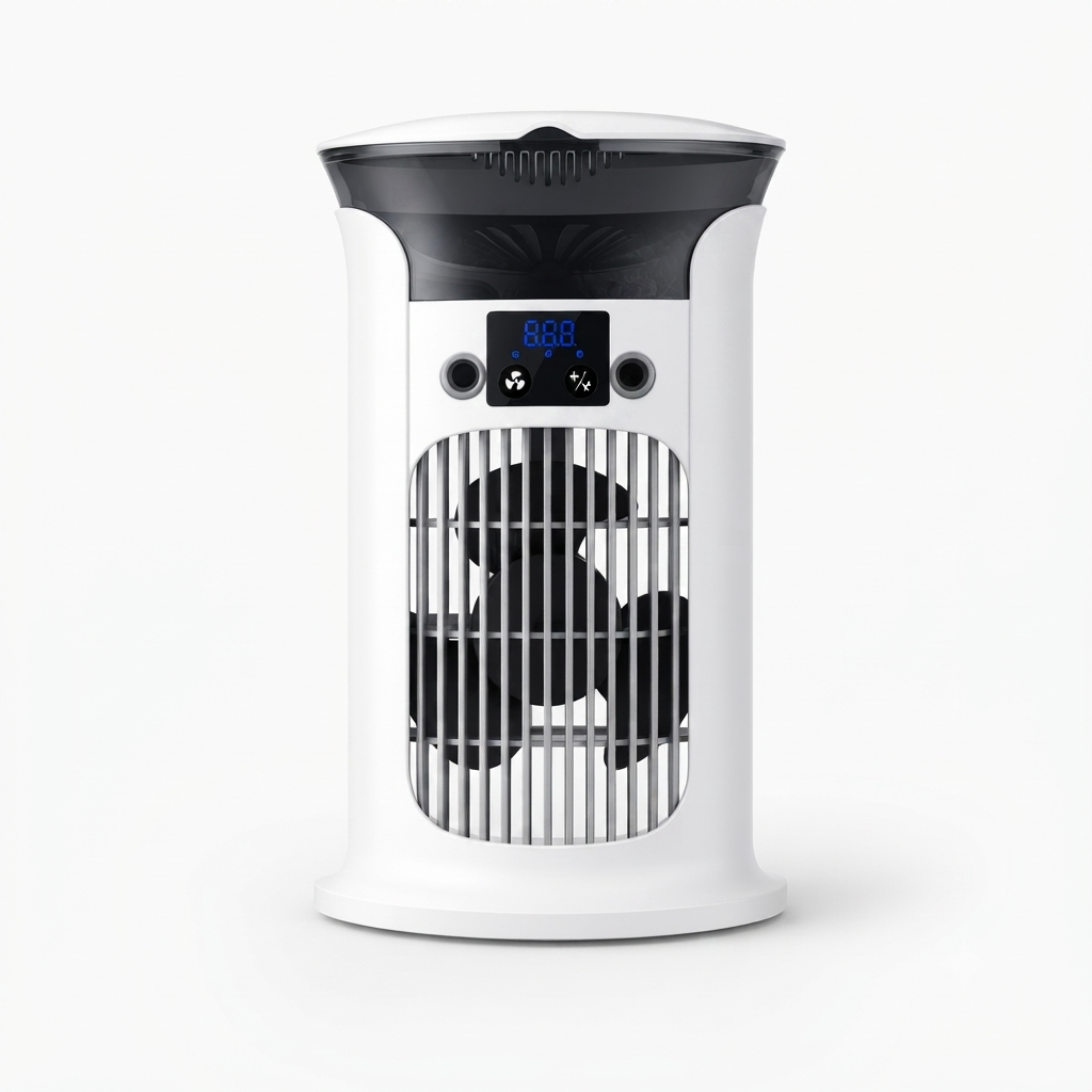 ❄️ 50 % de réduction | Ventilateur-rafraîchisseur d'air de bureau 3-en-1 💧 Ventilateur brumisateur portable avec veilleuse LED