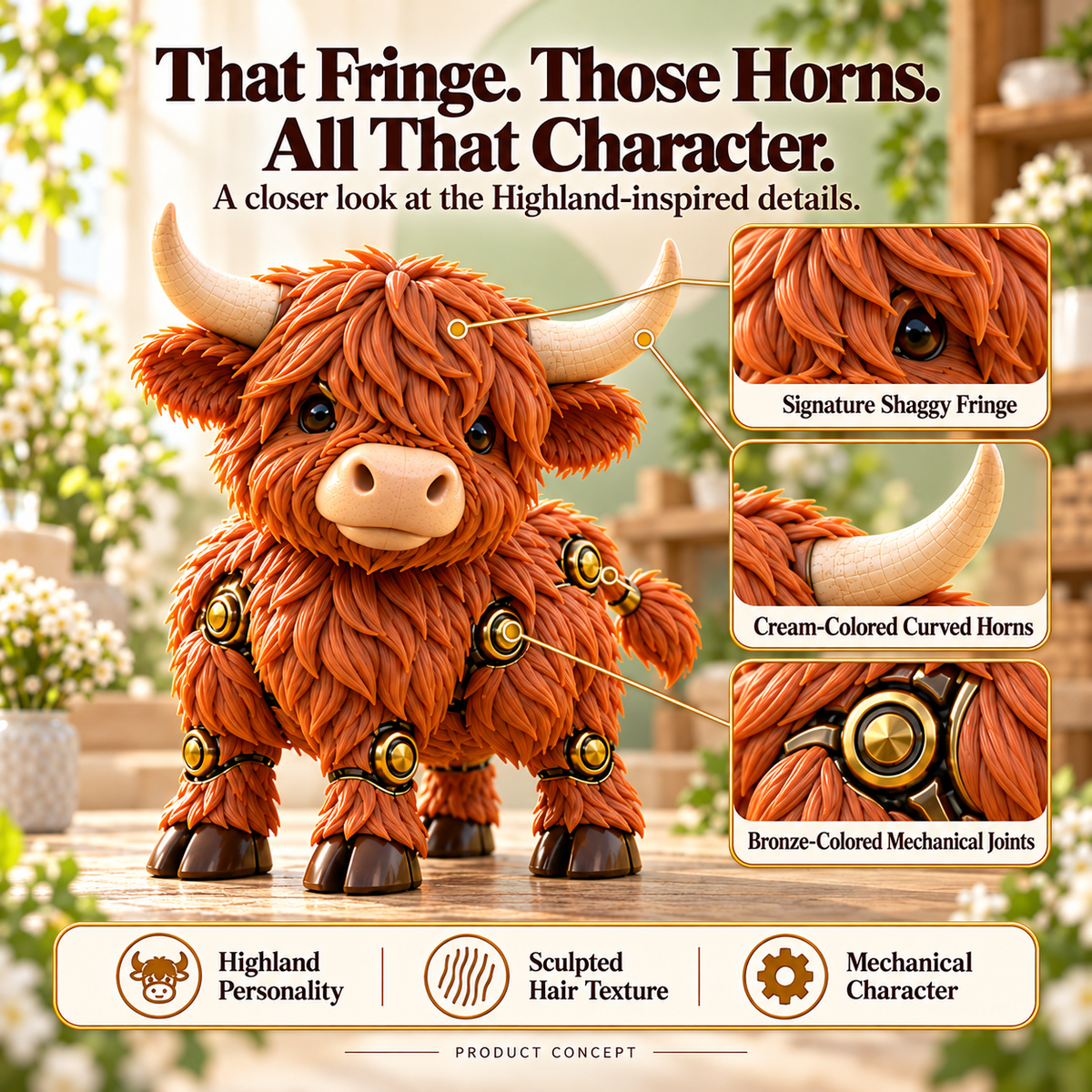 🐮 2-in-1 Transforming Highland Cow Egg – Mechanical Animal Figure