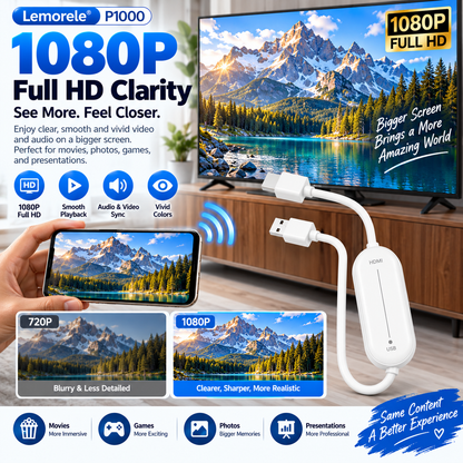 📱Wireless HDMI Display Adapter – 1080P Screen Mirroring Dongle