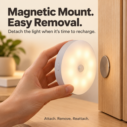 Rechargeable Motion Sensor Night Light – Magnetic LED Light with 3 Color Modes