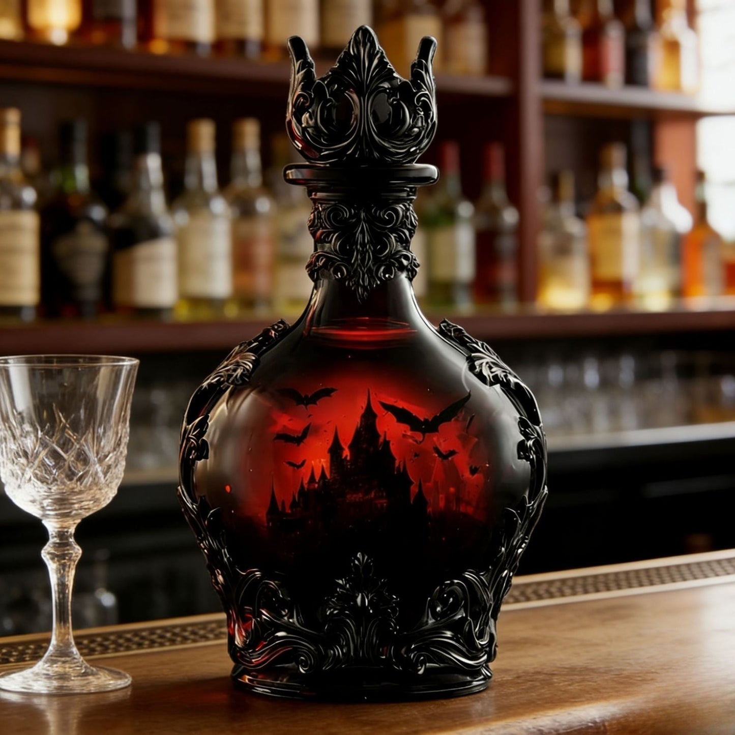 🧛 Gothic Vampire Elixir Whiskey Decanter | Magic Potion Style Liquor Bottle 🍷