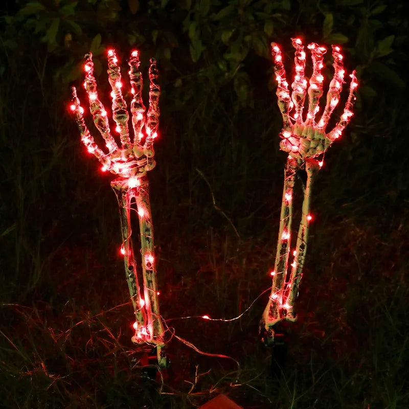 👻 Halloween Solar Skull & Skeleton Hands – The Creepiest Yard Decoration of 2026