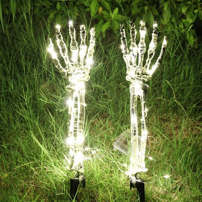 👻 Halloween Solar Skull & Skeleton Hands – The Creepiest Yard Decoration of 2026