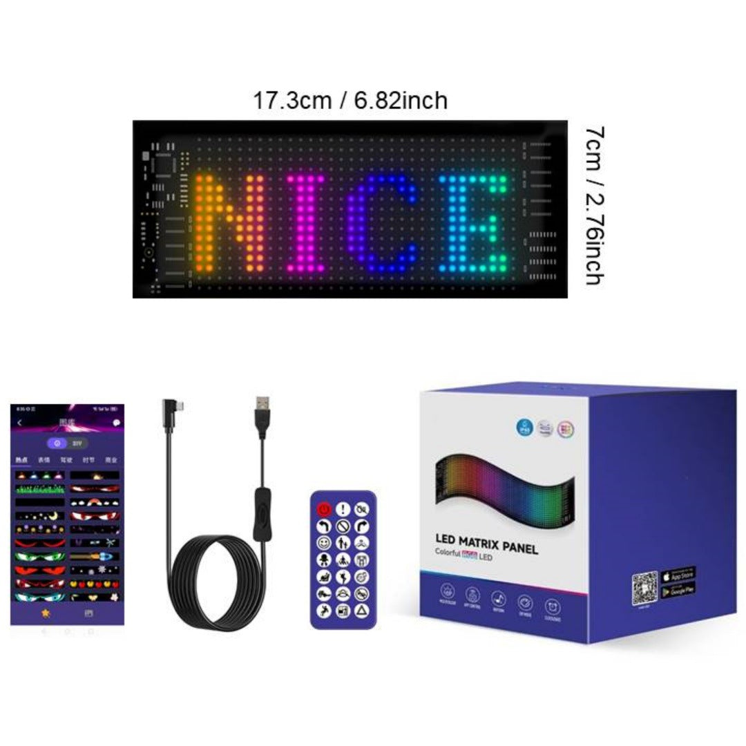 🎄 Smart LED Pixel Car Display – App-Controlled RGB Lights, Custom Messages & Animated Designs 🚗
