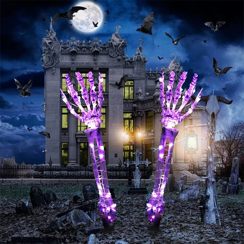 👻 Halloween Solar Skull & Skeleton Hands – The Creepiest Yard Decoration of 2026