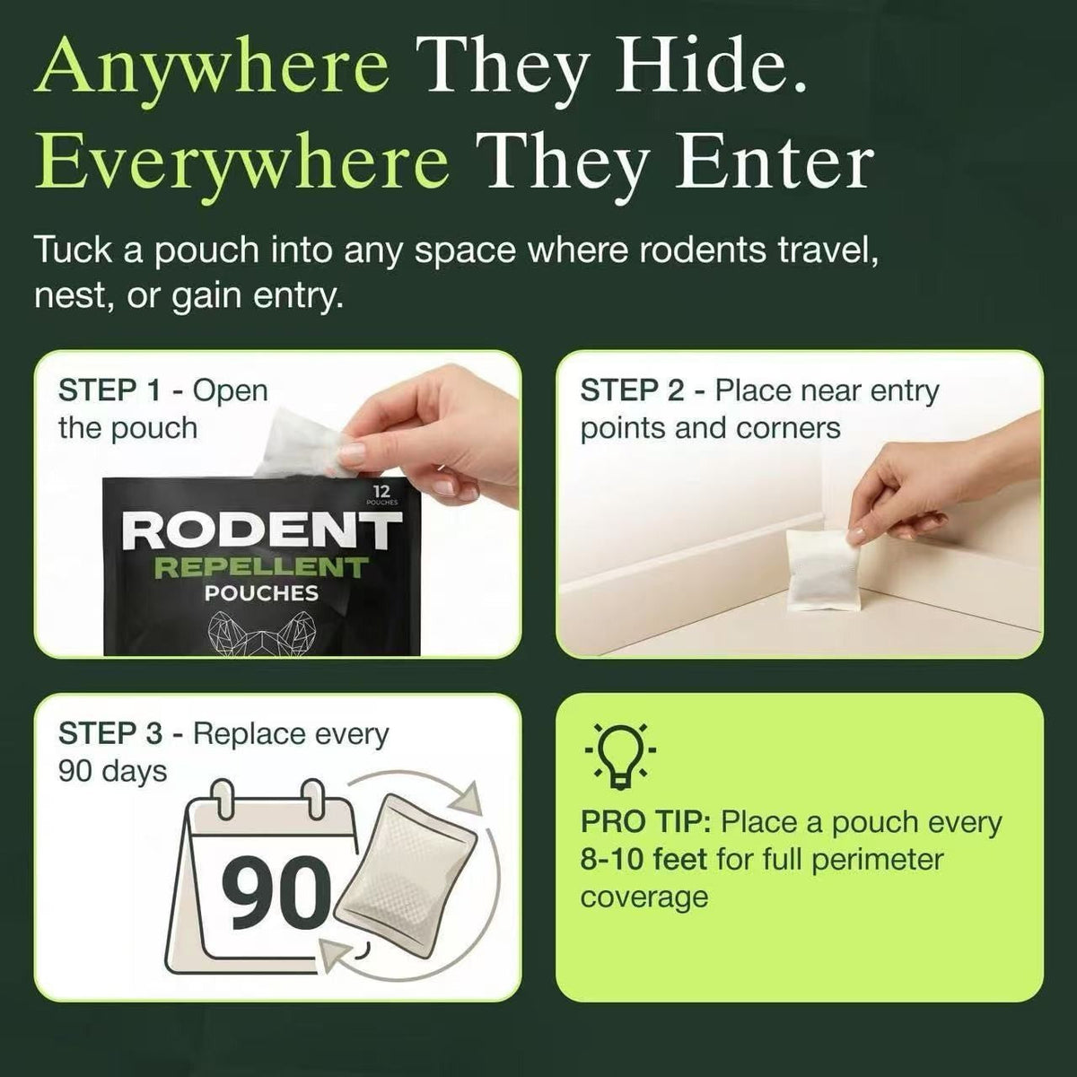 How to use rodent repellent pouches