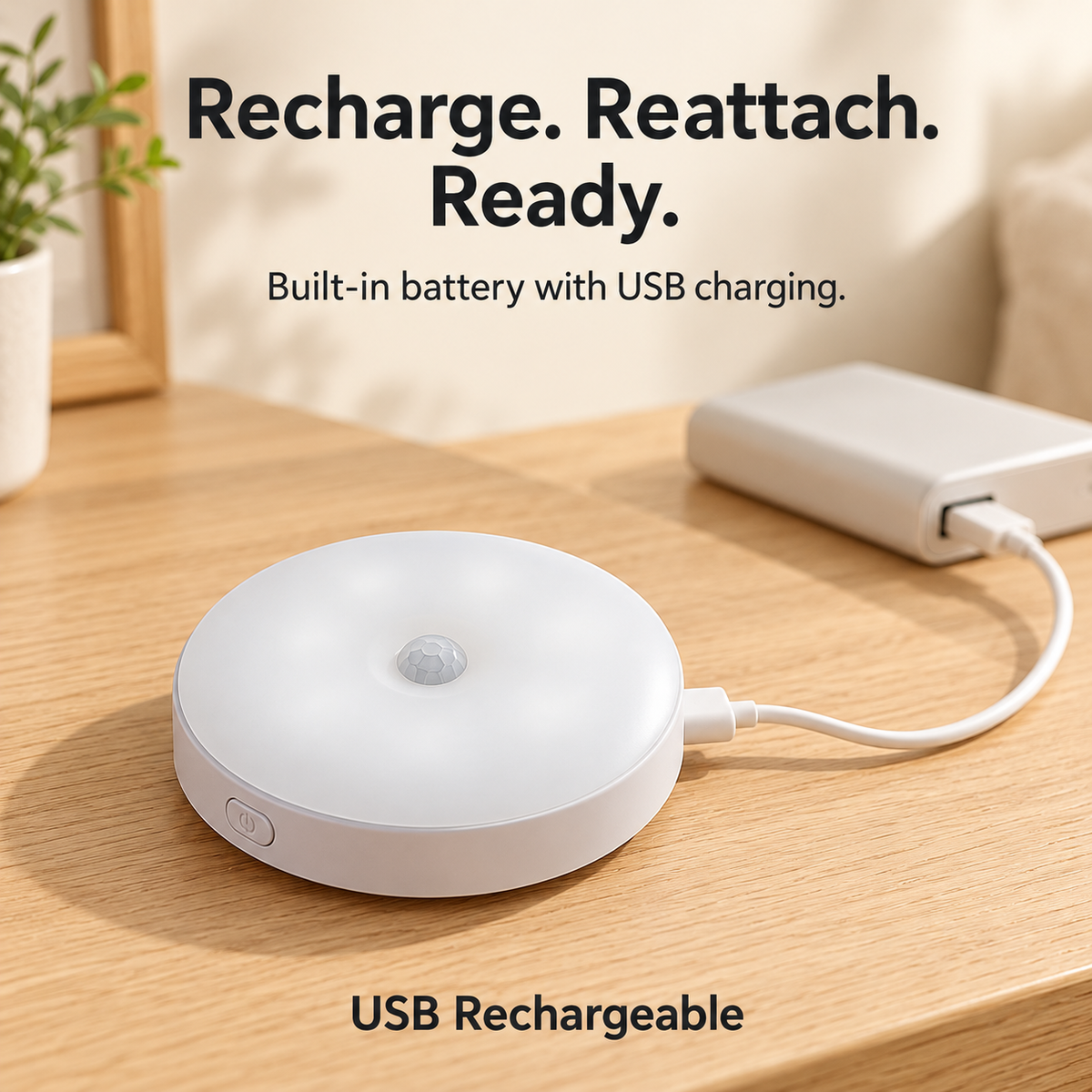 Rechargeable Motion Sensor Night Light – Magnetic LED Light with 3 Color Modes