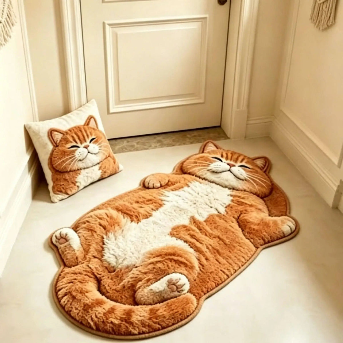 🐱Last Day 49% OFF✨Chubby Tabby Cat Shaped Rug 🤎