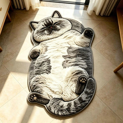 🐱Last Day 49% OFF✨Chubby Tabby Cat Shaped Rug 🤎