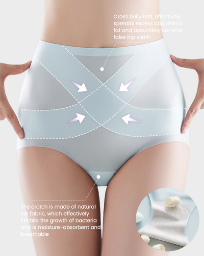 Seamless Ice-Silk High-Waist Tummy Control Panties (4 Pack)