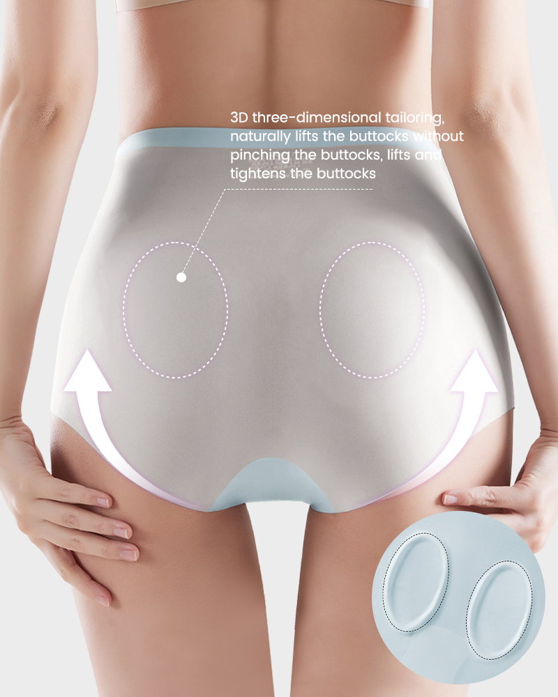 Seamless Ice-Silk High-Waist Tummy Control Panties (4 Pack)