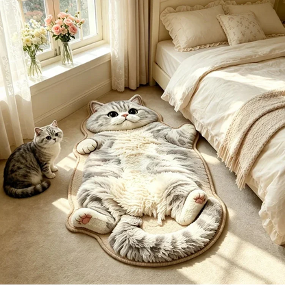 🐱Last Day 49% OFF✨Chubby Tabby Cat Shaped Rug 🤎