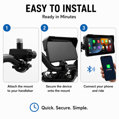 Motorcycle Smart Display – Full HD Touchscreen with Navigation & Bluetooth