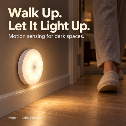 Rechargeable Motion Sensor Night Light – Magnetic LED Light with 3 Color Modes