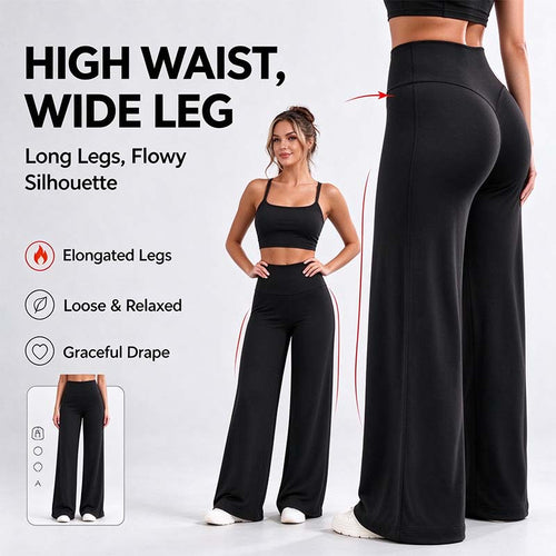 Women's Fleece-Lined Wide-Leg Pants – High-Waisted Fit