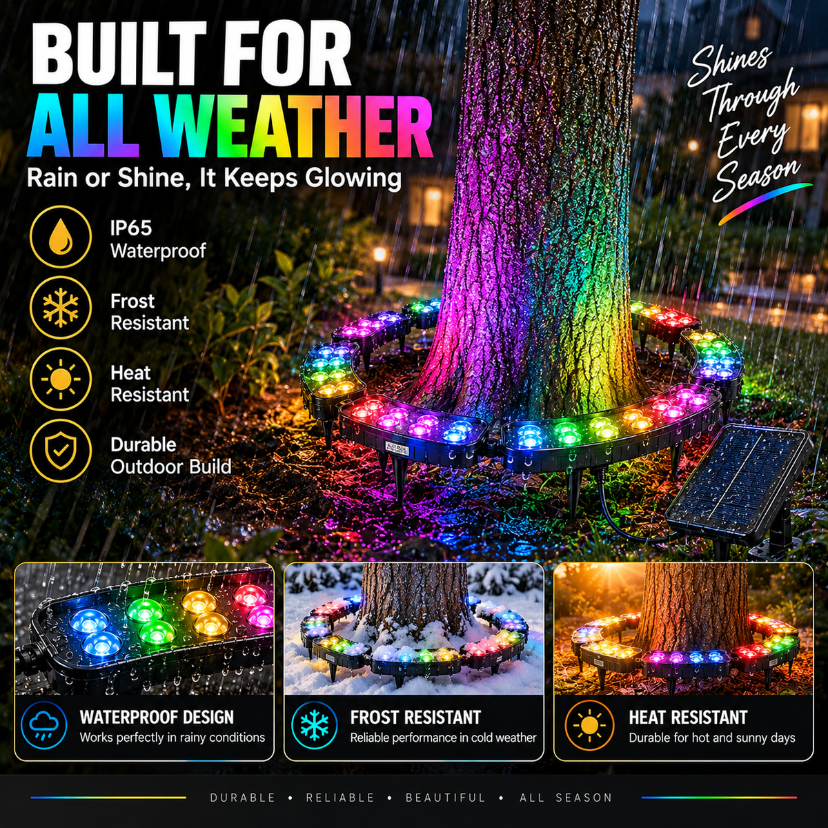 ✨Solar RGB Tree Ring Lights – Color-Changing Outdoor Landscape Lighting