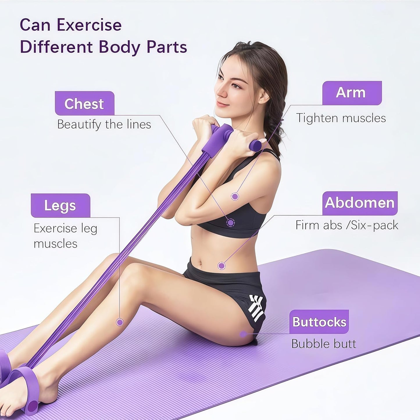 💪All-in-One Home-Fitnessgerät für Gewichtsverlust & Muskelaufbau🔥8-Schlauch-Pedalwiderstandsgerät – abnehmbares und einstellbares Pedalwiderstandsgerät