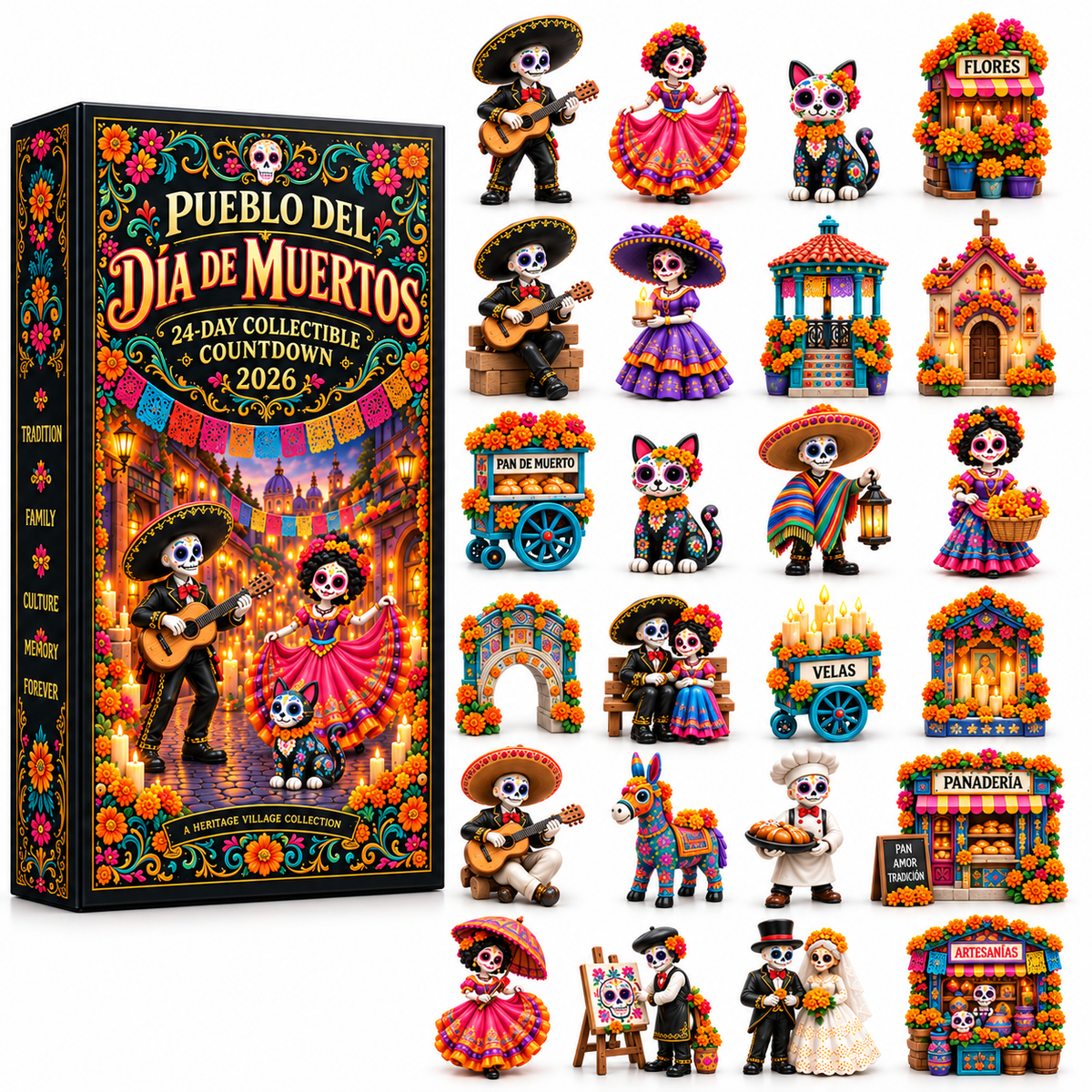 24-Day Día de los Muertos Miniature Countdown Calendar
