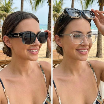 🕶️ Polarized Sunglasses for Women – UV400 Protection, Floral Frame, Fit Over Prescription Glasses