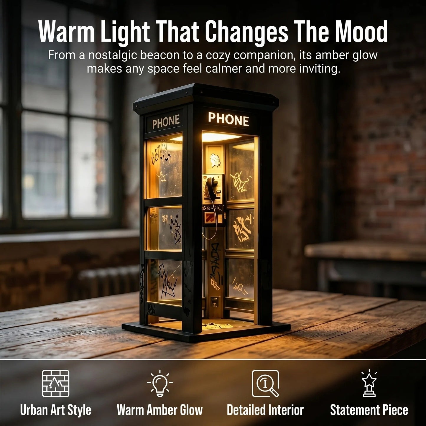 ⏰Last day Promotion🔥✨Vintage Phone Booth Ambient Lamp