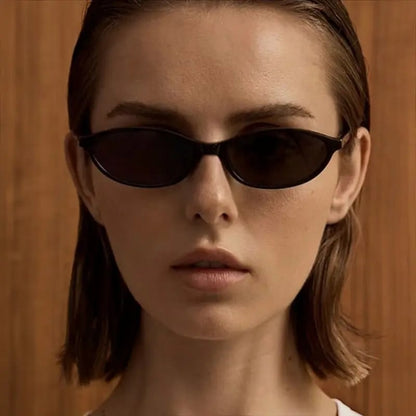 😎 Summer Trend Retro Oval Sunglasses 🕶️ 3 PCS Women's 90s Cat Eye Sunnies, Lightweight Narrow Shades with UV Protection, Vintage Rich Girl Trendy Eyewear