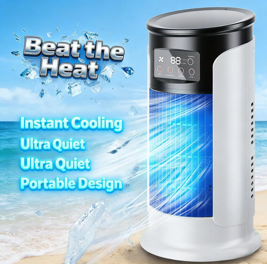 ❄️Neuer Verdunstungs-Luftkühler - Kompakter USB-Tischventilator, 300-ml-Tank Persönlicher Kühler, Einstellbare Geschwindigkeiten, Timer, Leise, Tragbares Design für Nachttisch | Kleiner Raumkühlventilator für Zuhause, Reisen, Outdoor