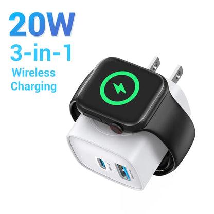 🏅2026 Best Selling Chargers⚡ 20W 3-in-1 GaN Fast Charger & Wireless Apple Watch Power Adapter 🔋