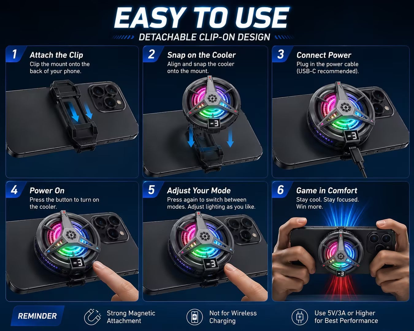 ❄️ 15°C Instant Freeze | No More Overheating! 🎮 Live Temp Display + RGB Aura | Perfect for Gaming & Video Calls