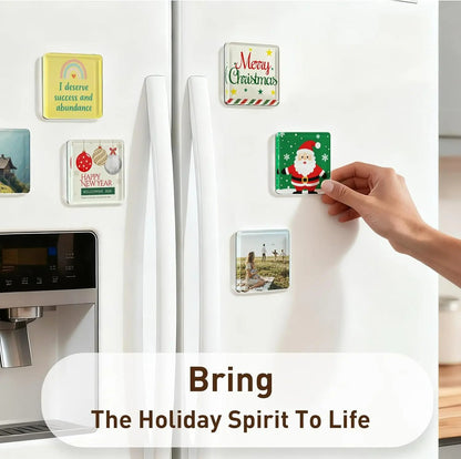⏰Last day Promotion 🔥10 Pack  2" x 2" Clear Acrylic DIY Fridge Magnet Set with Adhesive Backing
