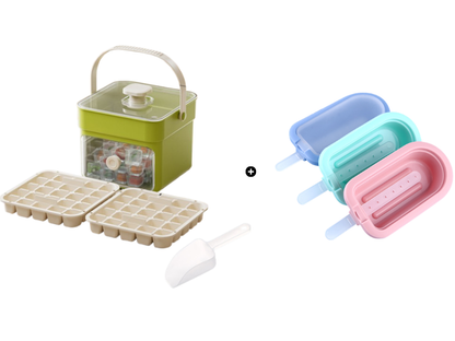 One-Press Ice Cube Tray with Storage Bin