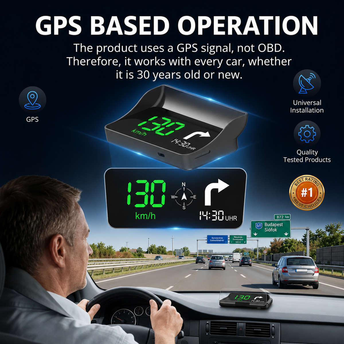 🏅Best Seller 🚗Head-Up Display (HUD) Car GPS Digital Speedometer