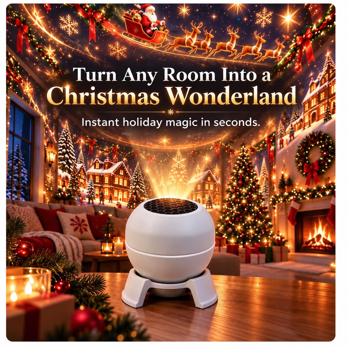 ✨Christmas Rotating Projector Light – 8 Festive Scenes🎄