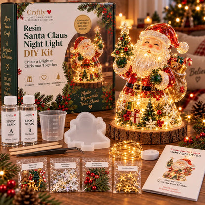 🎄 Resin Christmas Tree Night Light DIY Kit – Beginner-Friendly Craft Set