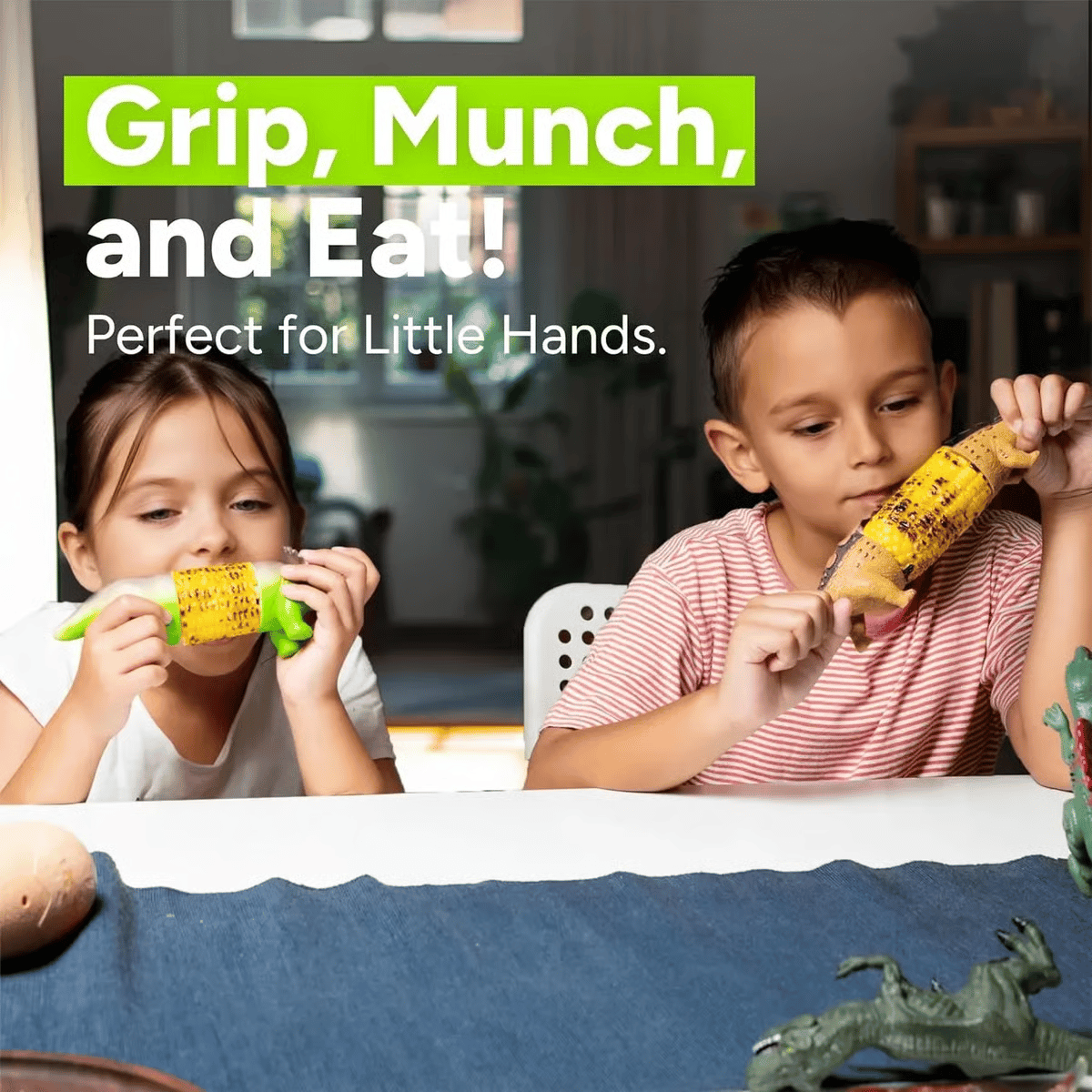 🦖Dinosaur Corn Holders for Corn On The Cob🌽Funny Corn Cob Holder for Kids and Adults with Stainless Steel Prongs