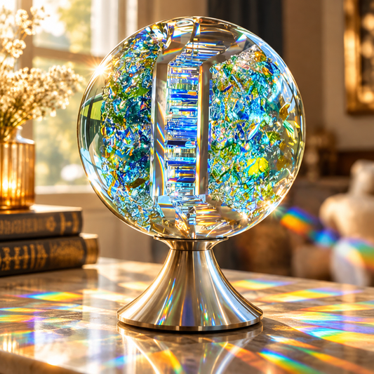 🌈 Crystal Light Sculpture – A Stunning Glass Art Piece That Creates Magical Rainbow Reflections