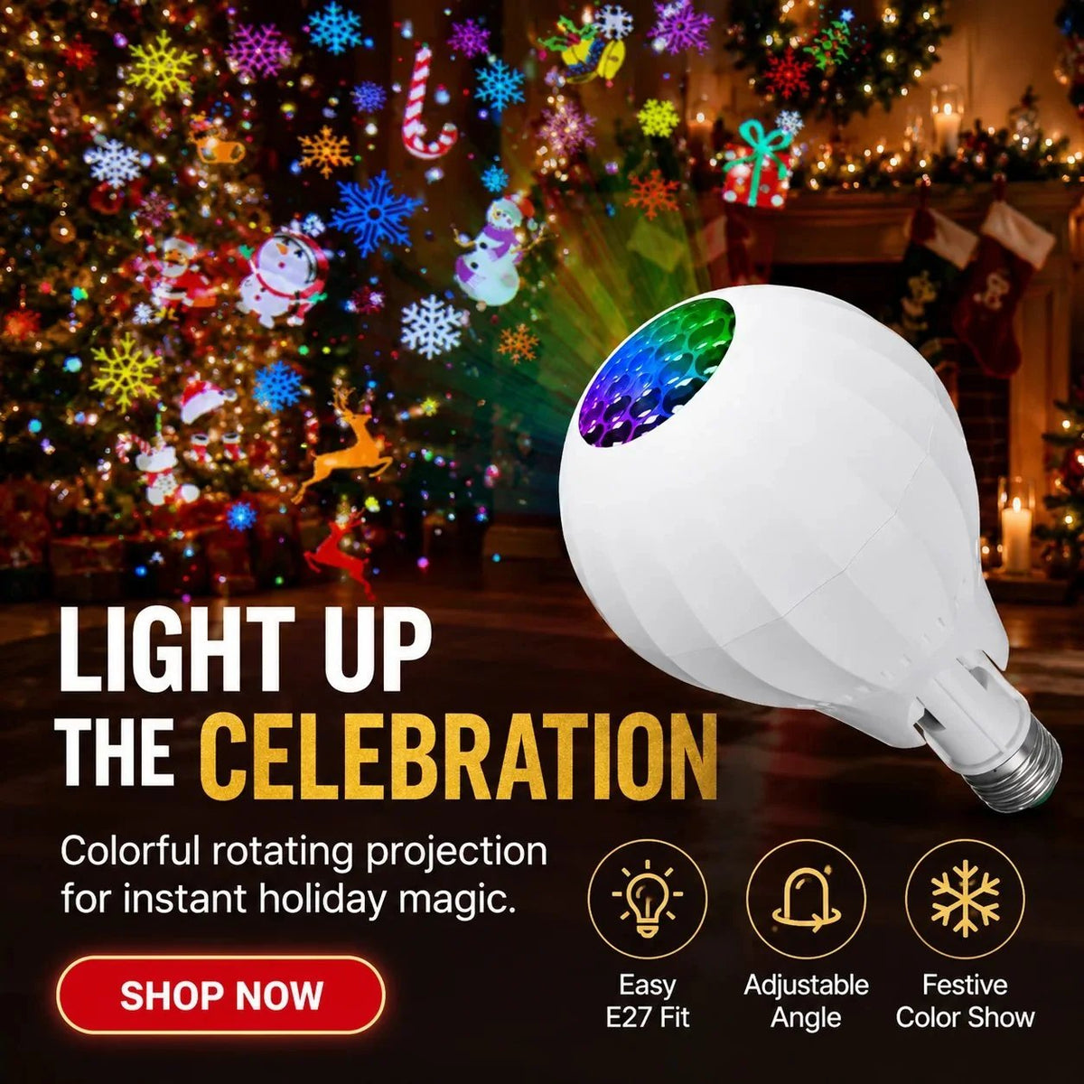 🎄🎅💡Rotating Christmas Projector Bulb