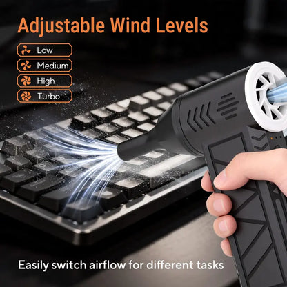 🏅Best Seller 🔥 2-in-1 Cordless Air Duster & Vacuum – 130,000 RPM Rechargeable Turbo Blower