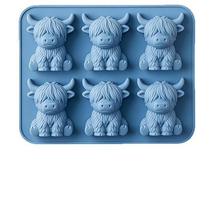 ⏰Last day Promotion🐮 Mini Highland Cow Ice Cube & Dessert Mold 🧊🍪 Cute 3D Ice for Drinks, Parties & Gifts💕