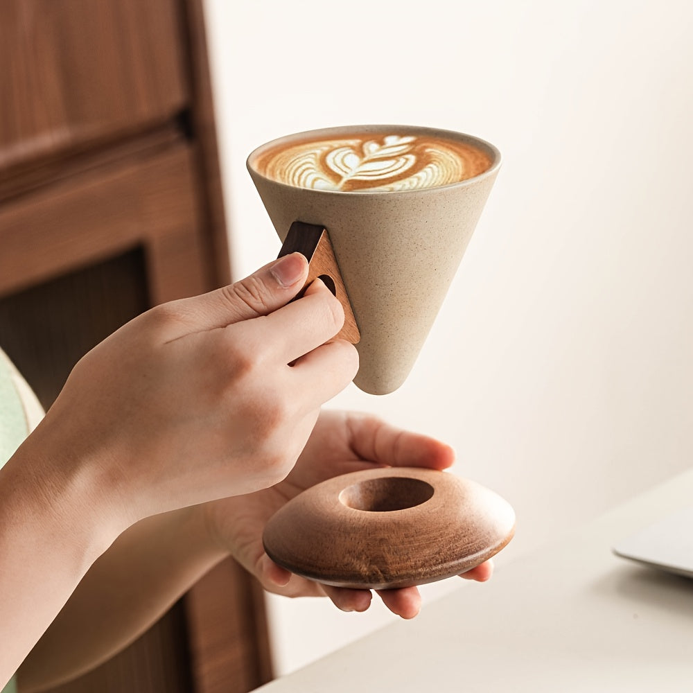 🔔 50% OFF FLASH SALE! ☕Vintage Ceramic Cup Wabi-Sabi Conical Coffee Cup