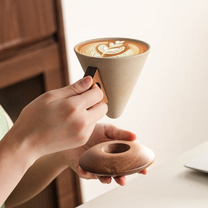 🔔 50% OFF FLASH SALE! ☕Vintage Ceramic Cup Wabi-Sabi Conical Coffee Cup